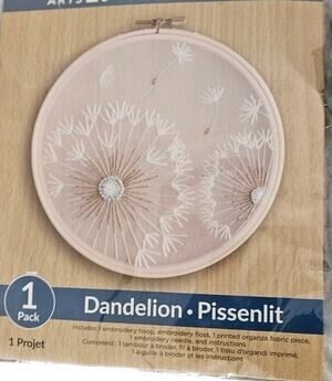 Leisure Arts Dandelion Hoop Stamped Embroidery Kit